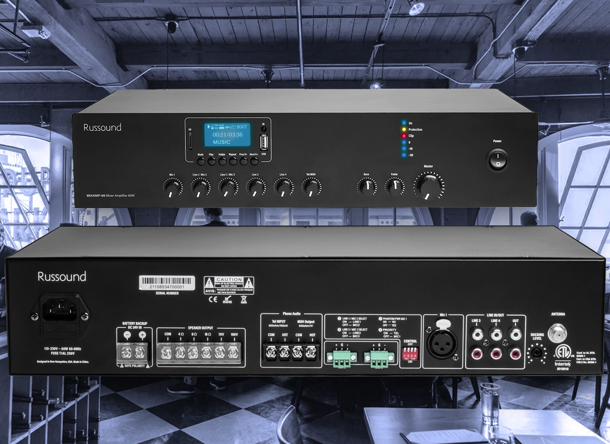 Russound presenta el MIXAMP60, la solución total para tener sonido en tiendas y restaurantes